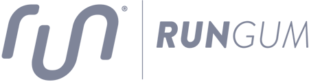 Run Gum logo, grey